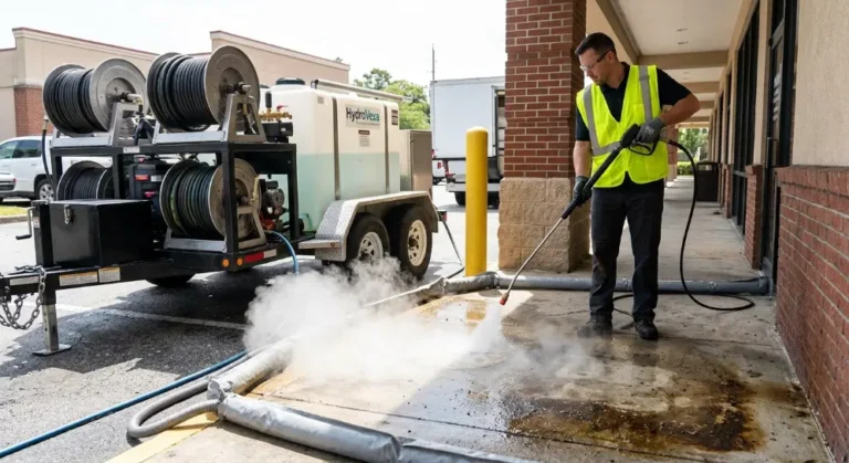Restaurant grease pad pressure washing Jacksonville FL — FOG removal EPA-compliant commercial cleaning