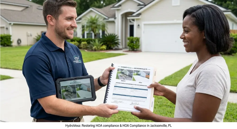 HOA compliance documentation before after photos — HydroVexa Jacksonville FL