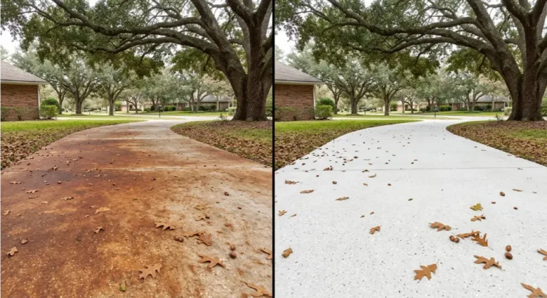 Oak tannin driveway staining removed — Mandarin Jacksonville FL 32223 pressure washing